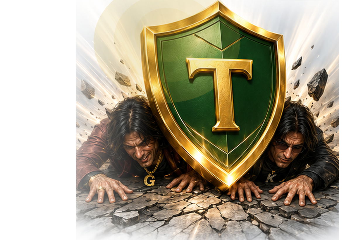 TrustDAG shield stopping Scammer G and Fraudster K